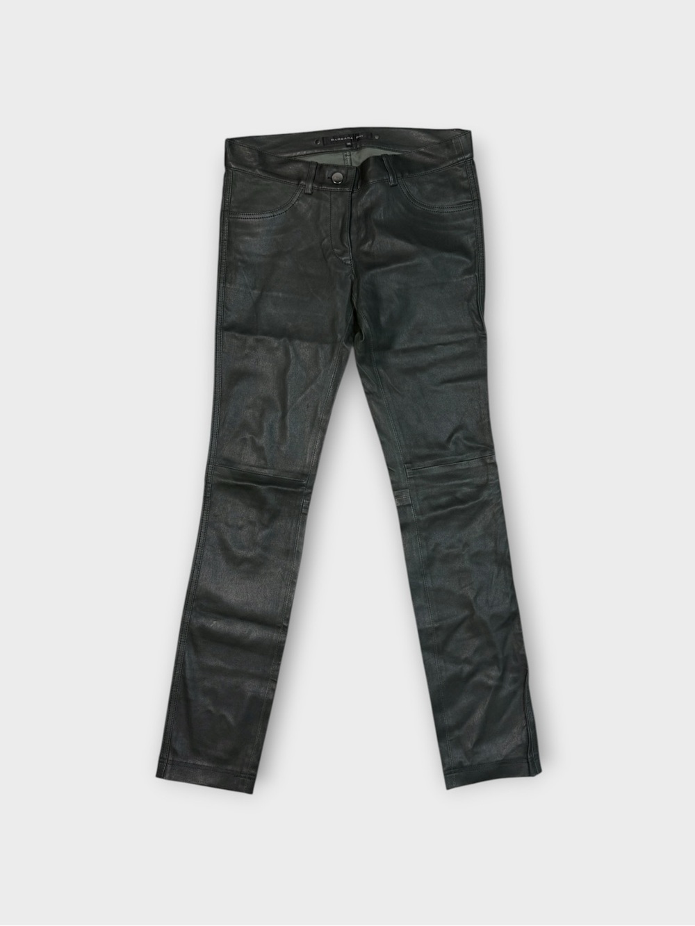 Barbara Bui Dark Grey Leather Skinny Pants